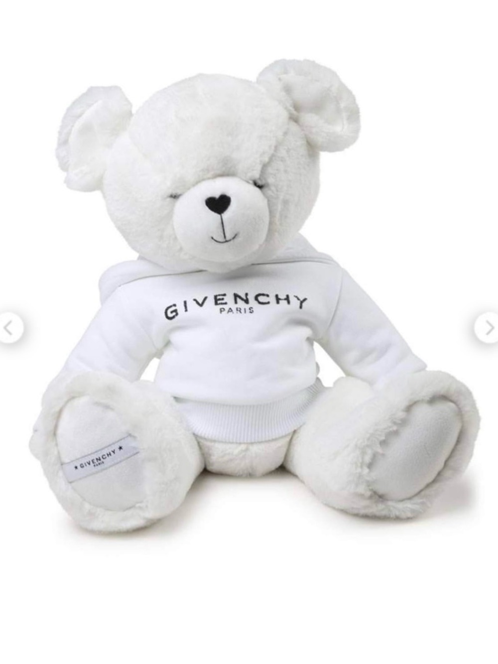 Givenchy White/ Cream Plush Teddy Bear with Hoodie